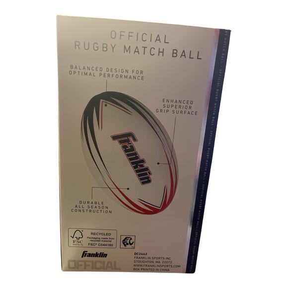 Franklin Sports 5000 Official Rugby Ball DC2442 Size 5 New Factory Sealed - Picture 2 of 4